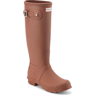 Hunter Original Tall Waterproof Rain Boot in Medium Brown 210 at Nordstrom