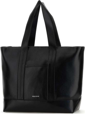 Alexander McQueen Mens Shopper Tote Black Lamb Skin