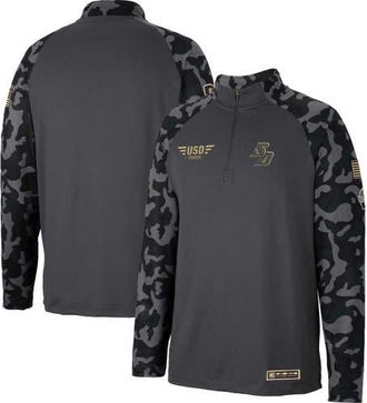 Colosseum Mens Colosseum Charcoal San Diego Toreros OHT Military Appreciation Long Range Raglan Quarter-Zip Jacket at Nordstrom, Size Medium