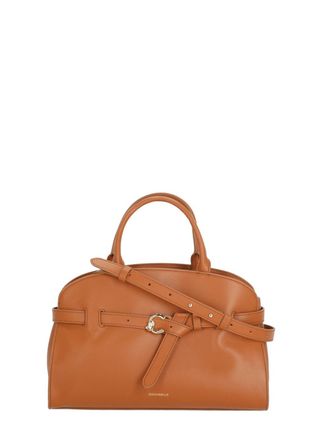 Coccinelle Sleek Leather Shoulder Bag With Golden Logo Accent