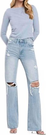 Flying Monkey Womens 90s Vintage Flare Jeans In Light Blue