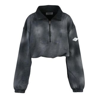 Replay Felpa Delav&eacute; - Dames - Sweatshirts - Grijs - S - Katoen - Hoodies & sweatvesten