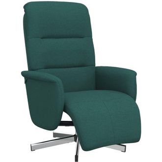 vidaXL Sill&oacute;n Reclinable Con Reposapi&eacute;s Tela Verde Oscuro Vidaxl