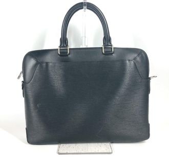 Louis Vuitton Black Noir Epi Leather Briefcase Tote Bag (Pre-Owned)