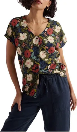 Seasalt Cornwall Studio Glass Organic Cotton Button-Up Top in Summer Shadows Mix at Nordstrom, Size 4