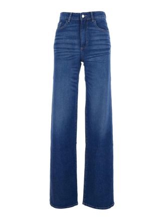 Icon Denim Los Angeles joia Blue Jeans With Belt Loops And Logo Patch On The Rear In Denim Woman