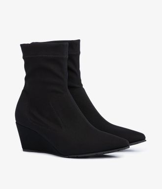 Pedro Garcia Wedge bootie in black stretch microfiber | onira | Fall winter 2026