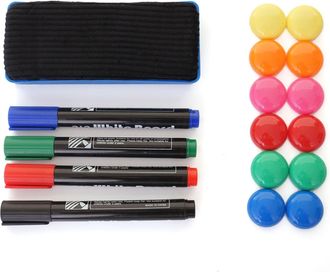 Hhg Hhg - Nunca Usado] Accesorios Para Pizarra Blanca 970, Memoboard Set Im&aacute;n Marcador De Pizarra Esponja