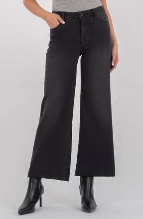 Kut from the Kloth Meg Raw Hem High Waist Ankle Wide Leg Jeans in Experiences at Nordstrom, Size 12