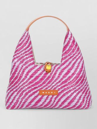 Marni striped top handle tote bag large
