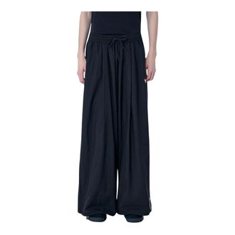 Yohji Yamamoto Training Trousers, male, Black, Size: XS Raw Edge Wide Pants