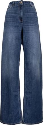 Elisabetta Franchi Wide Jeans - Dames - Loose Fit Jeans - Blauw - W32 - Katoen - Jeans
