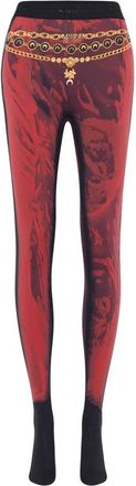 Marine Serre Pantaloni Rosso, Nero-Donna