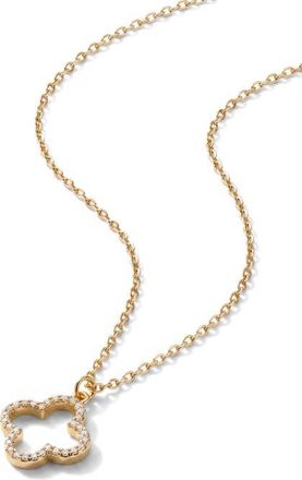 Argento Vivo Cubic Zirconia Open Clover Pendant Necklace in Gold at Nordstrom
