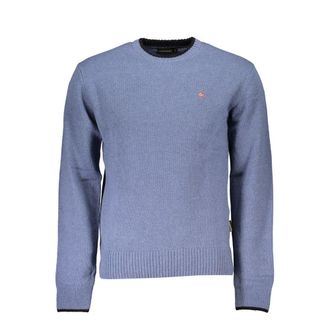 Napapijri Mens Crew Neck Jumper Knitwear Sweater - Light Grey Cotton - Size X-Large