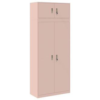 vidaXL Armario De Almacenamiento 2 Uds. Rosa 90 X 40 X 220 Cm Acero Vidaxl
