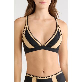 Ramy Brook Kara Bikini Top in Black Colorblock at Nordstrom, Size X-Small