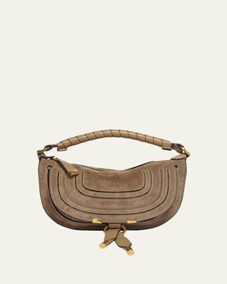 Chlo&eacute; Marcie Mini Saddle Crossbody Bag in Suede
