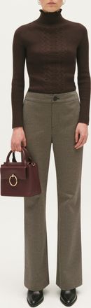 Claudie Pierlot Pantalon droit imprim&eacute; chocolat