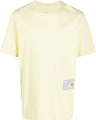 OAMC photograph-print short-sleeved T-shirt - men - Silk/Cotton - L - Yellow