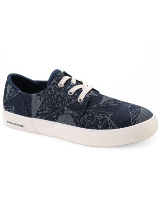 Sun + Stone Mens Kiva Lace-Up Sneakers In Denim Jacquard