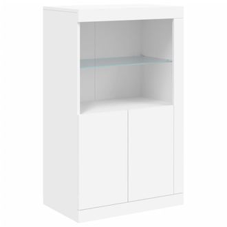 vidaXL Aparador Con Luces Led Madera De Ingenier&iacute;a Blanco Vidaxl