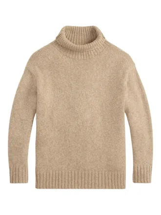 Polo Ralph Lauren turtleneck wool sweater - women - Wool/Cashmere - L - Neutrals
