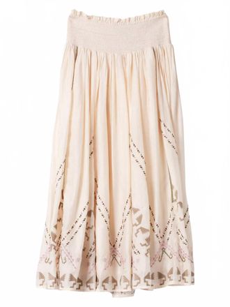 Maria Cher Womens Lombard Lee Midi Skirt In Ecru