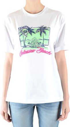Fendi T-Shirt mit kurzen &Auml;rmeln, Wei&szlig;