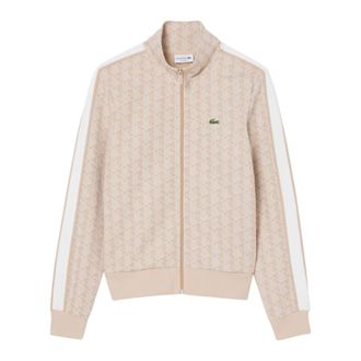 Lacoste Zip-throughs, male, Beige, Size: S Paris Zip-Up Jacquard Track Jacket