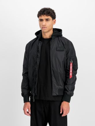 Alpha Industries Bomberjacke ALPHA INDUSTRIES MA-1 TT HOOD, Herren, Gr. XXL, schwarz, schwarz, Web, Obermaterial: 100% Nylon, unifarben, schmal normal, Rundhals, Rippb