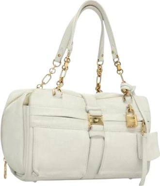 Loewe Pre-owned Handbags, female, White, Size: ONE SIZE Pre-owned Leather Handbag