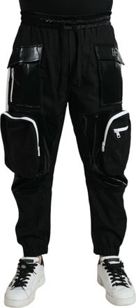 Dolce & Gabbana Black Nylon Cargo Jogger Men SweatMens Mens Pants