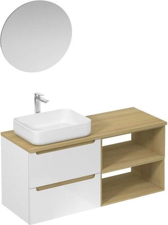 Puma Naturel - Conjunto De Ba&ntilde;o Con Lavabo Que Incluye Grifo De Lavabo, Ca&ntilde;o Y Sif&oacute;n Stilla, Blanco Brillante (ksetstilla014)