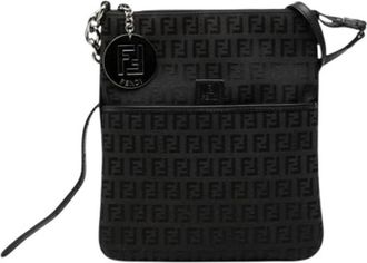 Fendi Pre-owned Canvas Crossbody Tas - Dames - Vintage Schoudertas - Zwart - ONE Size - Vintage