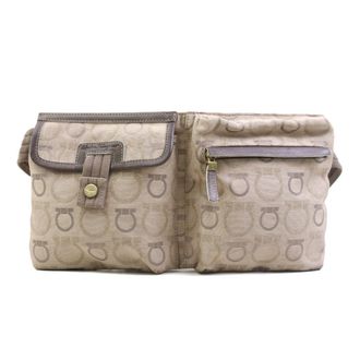 Ferragamo Beige Grayish Canvas Fanny Pack (Pre-Owned)