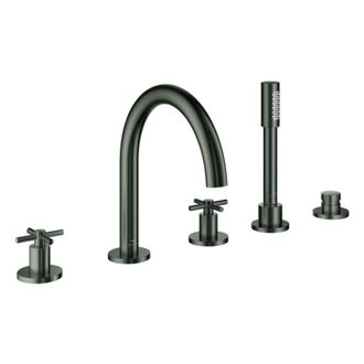 GROHE Bater&iacute;a De 5 V&iacute;as Para Ba&ntilde;era Atrio 29408 Fms Mando De Cruz Hard Graphite Cepillado, 29408al0