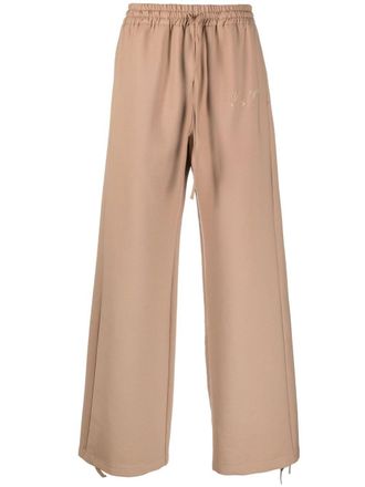 Off-white embroidered-logo track pants - men - Polyamide/Lycra/Virgin Wool/Cotton - 48 - Neutrals