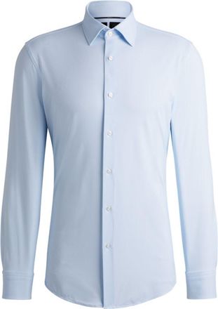 BOSS Slim-fit shirt in micro-structured performance-stretch jersey