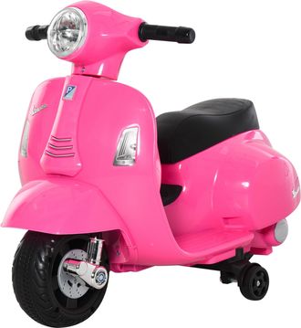 OEM Moto El&eacute;ctrica Vespa Para Ni&ntilde;os De 18-36 Meses Moto De Bater&iacute;a 6v Con Faro Bocina Y 4 Ruedas 66,5x38x52 Cm Rosa