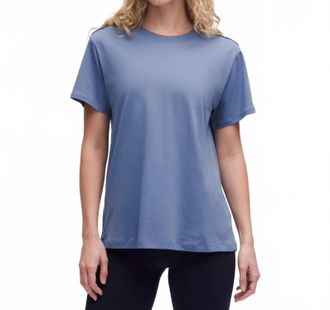 lululemon Womens All Yours Cotton T Shirt In Washed Denim