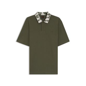 BOSS Relaxed-fit polo with jacquard collar