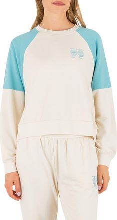 Hurley Rollers Colorblock Crew Neck Sweatshirt in Off White at Nordstrom, Size X-Small