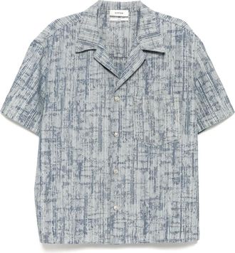 System Camicia denim con effetto jacquard - Blu