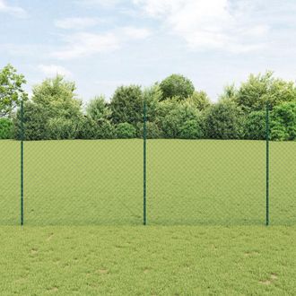 Berkfield Home Chain Link Fence with 10 U Posts Green 1.6x10 m Steel