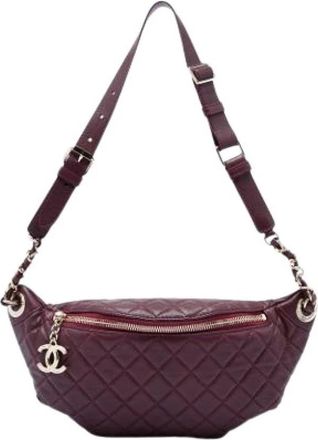 Chanel Pre-owned Vintage Belt Bag - Dames - Vintage Heuptassen - Rood - ONE Size - Leer - Vintage