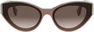 Fendi First 62mm Cat Eye Sunglasses in Shiny Light Brown /Brown at Nordstrom