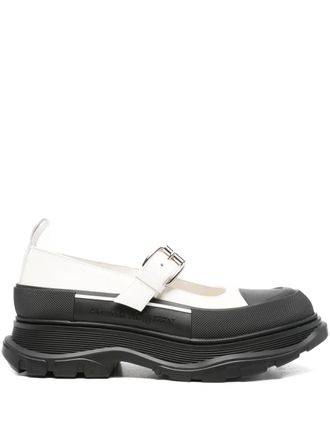 Alexander McQueen 45mm buckle-strap leather pumps - White