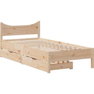 vidaXL Estructura De Cama Con Cajones Madera Maciza Pino 75x190 Cm Vidaxl