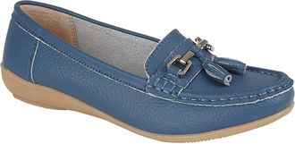 Jo & Joe Ladies Leather Loafer Shoes Plimsole Pumps Womens Flat Shoes Denim Size UK 7 EU 46